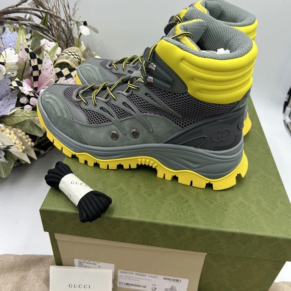 Men’s Gucci contrast panel lace up boots size 10 made in Italy - Picture 6 of 11